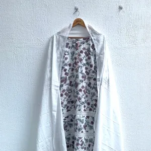 Floral White Ethnic Cotton Set